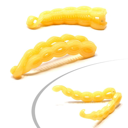 Twist Banana Hair Clip Glossy Claw Non-slip Fishtail Ponytail Holder French Clip