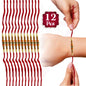 12Pc Set Rakhi Thread Bracelet Multicolour Bead Raksha Bandhan Rakhi for Brother