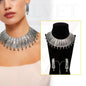 Oxidized Necklace Earrings Sparrow Antique Silver Traditional Boho Jewellery Set