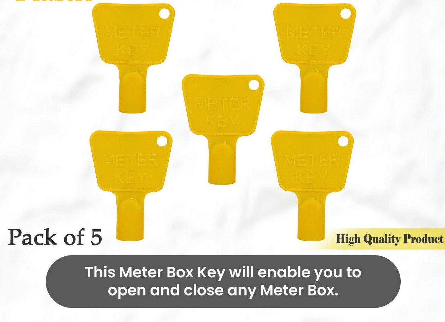 Meter Box Key Yellow Triangular Utility Plastic Meter Keys Cupboard Cabinet