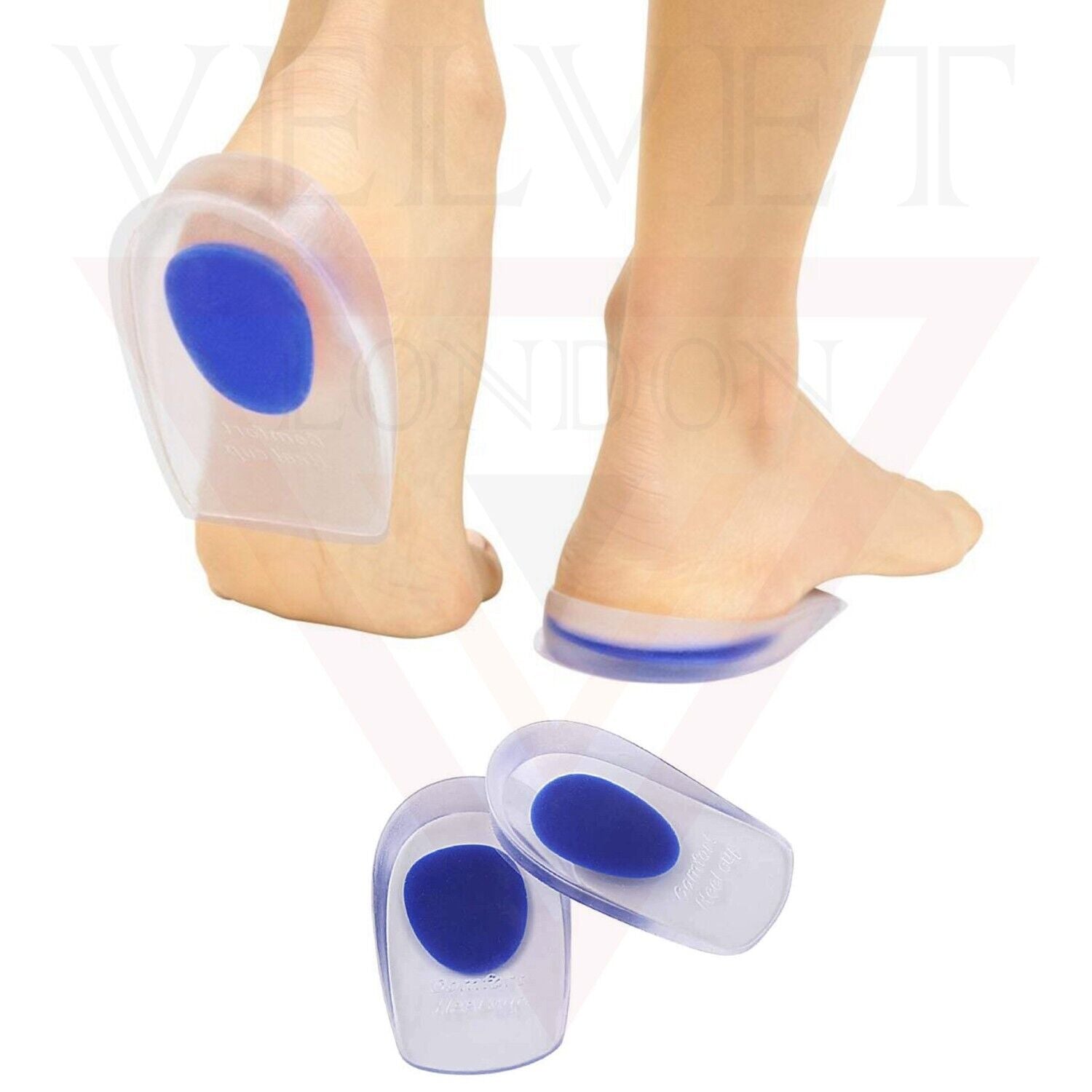 3pcs Shoe Inserts Silicone Gel Heel Cups Support Pads Plantar Fasciitis Cushion