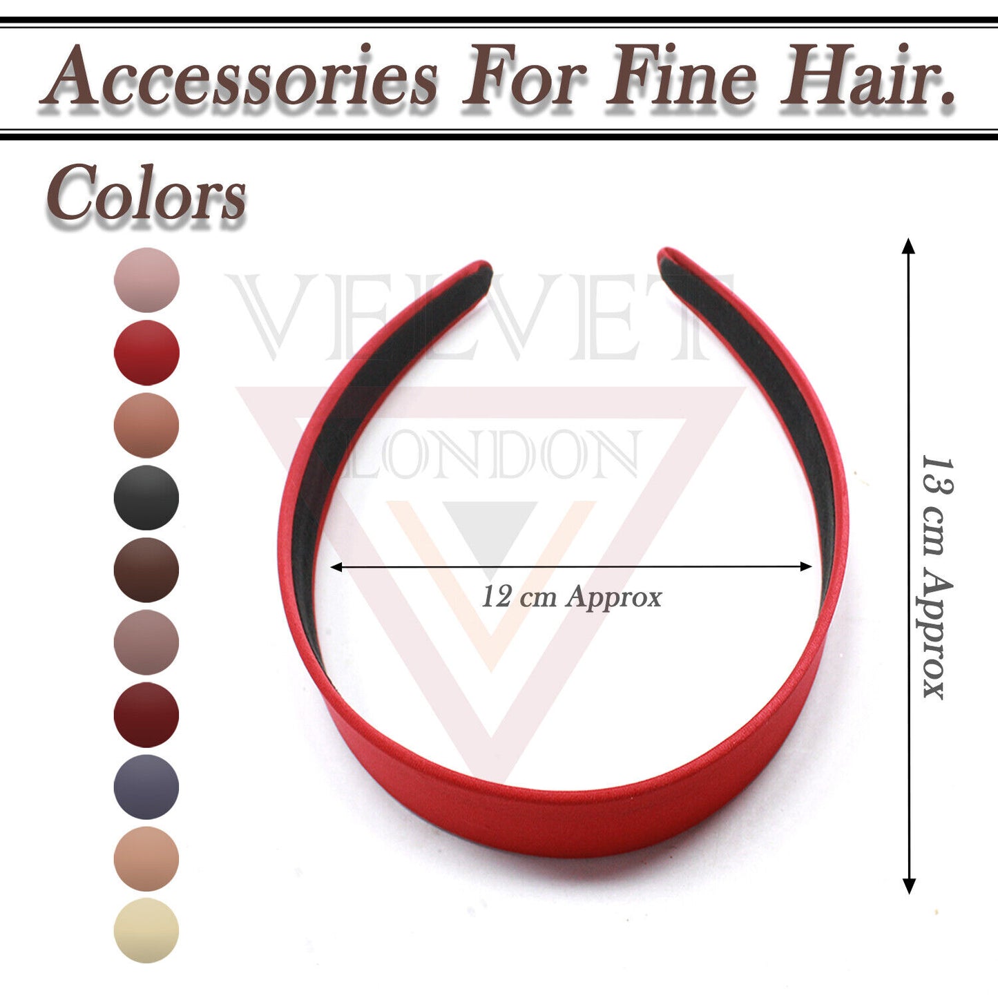 Ladies Plain Wide Satin Headbands Non-Slip Fabric Hair Hoop Ribbon Hair Bands