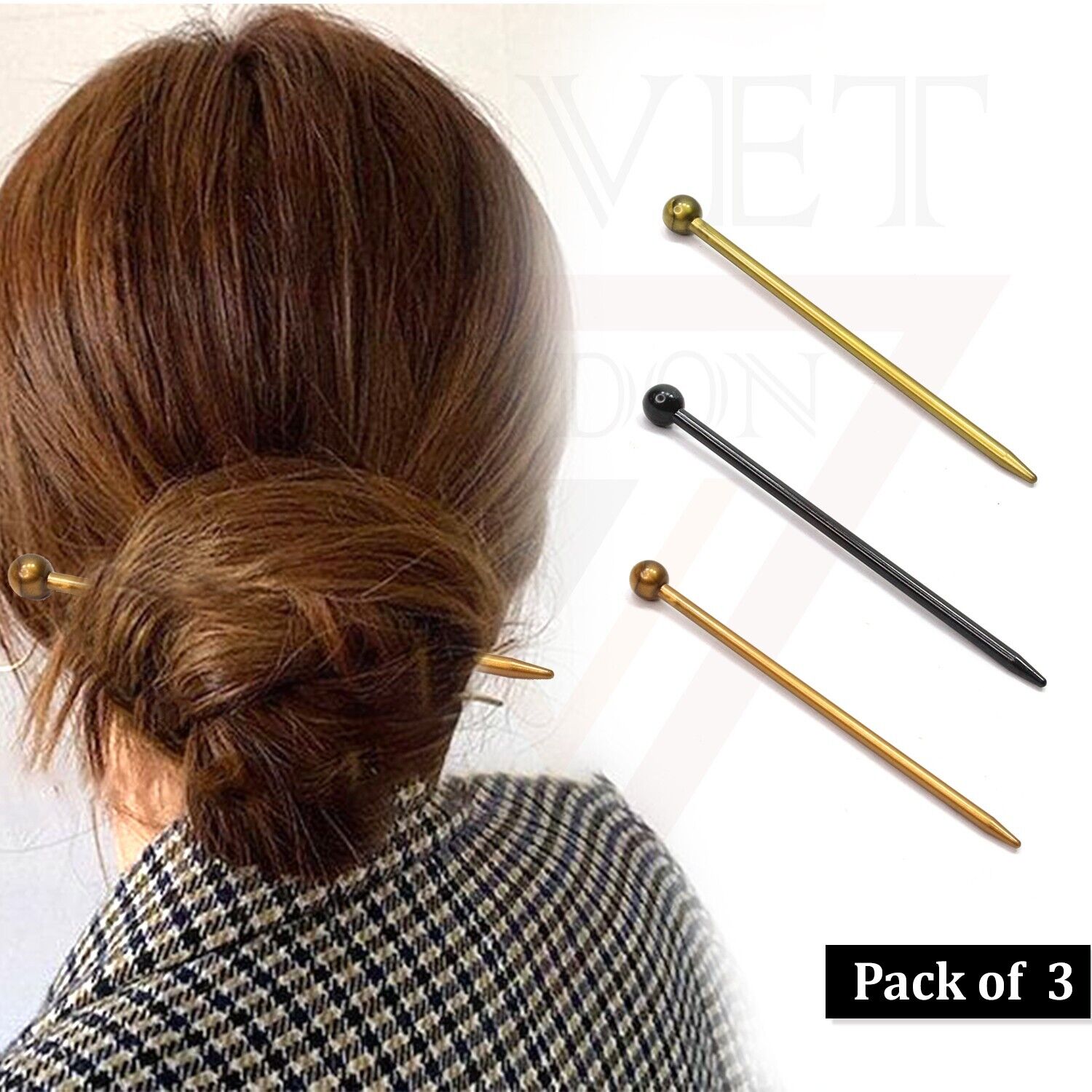 3x Hair Stick Hair Pins Handmade Hair Accessory Bun Stick Holder Hair Chopsticks