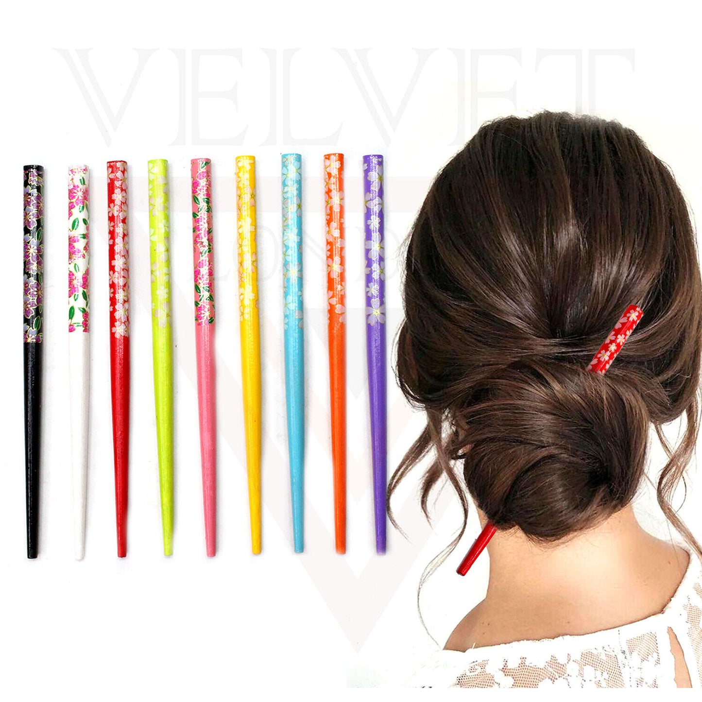 2x Wooden Hair Bun Stick Hair Styling Bun Holder Messy Bun Maker Hair Sticks