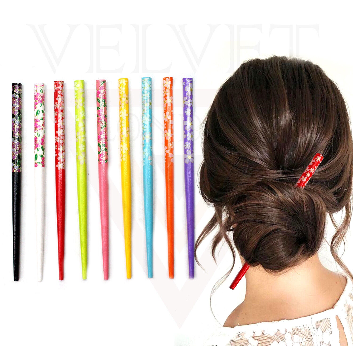 2x Wooden Hair Bun Stick Hair Styling Bun Holder Messy Bun Maker Hair Sticks