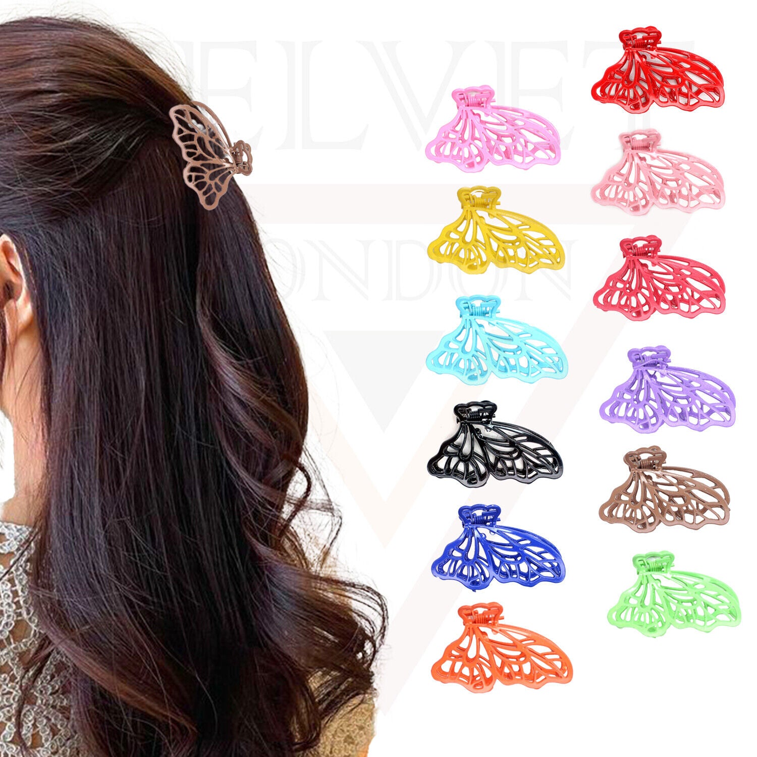 Metal Hair Claw Clips Frosted Hair Clamp Butterfly Matte Clutcher Hair Jaw Claw