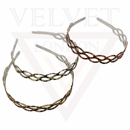 Tiger Print Hair Bands Infinity Shape Skinny Headband Teeth Combs Hair Hoop