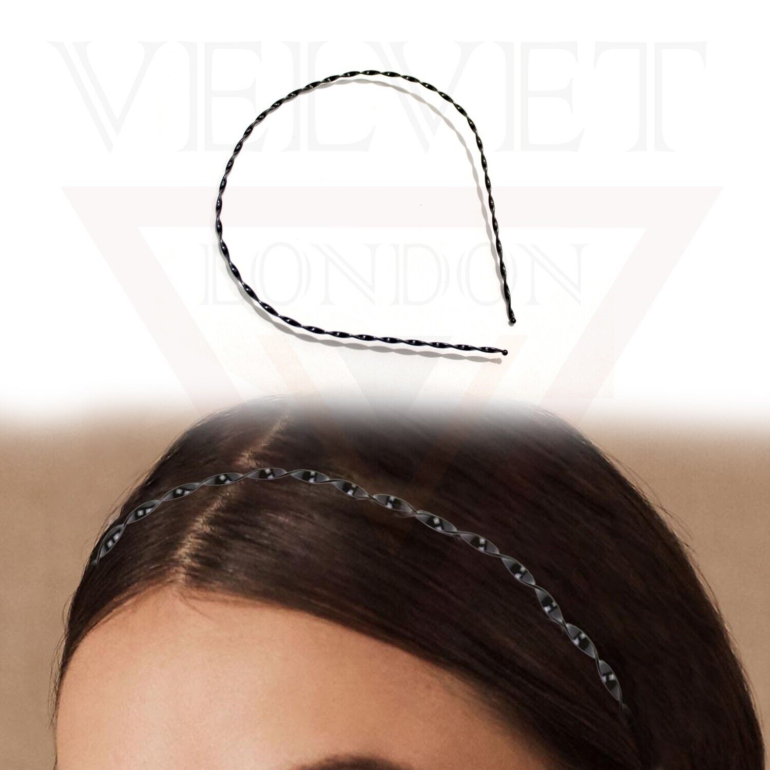 2x Headband Wave Twist Style Black Hair Hoop Men/Women Hair Band Headwear Unisex