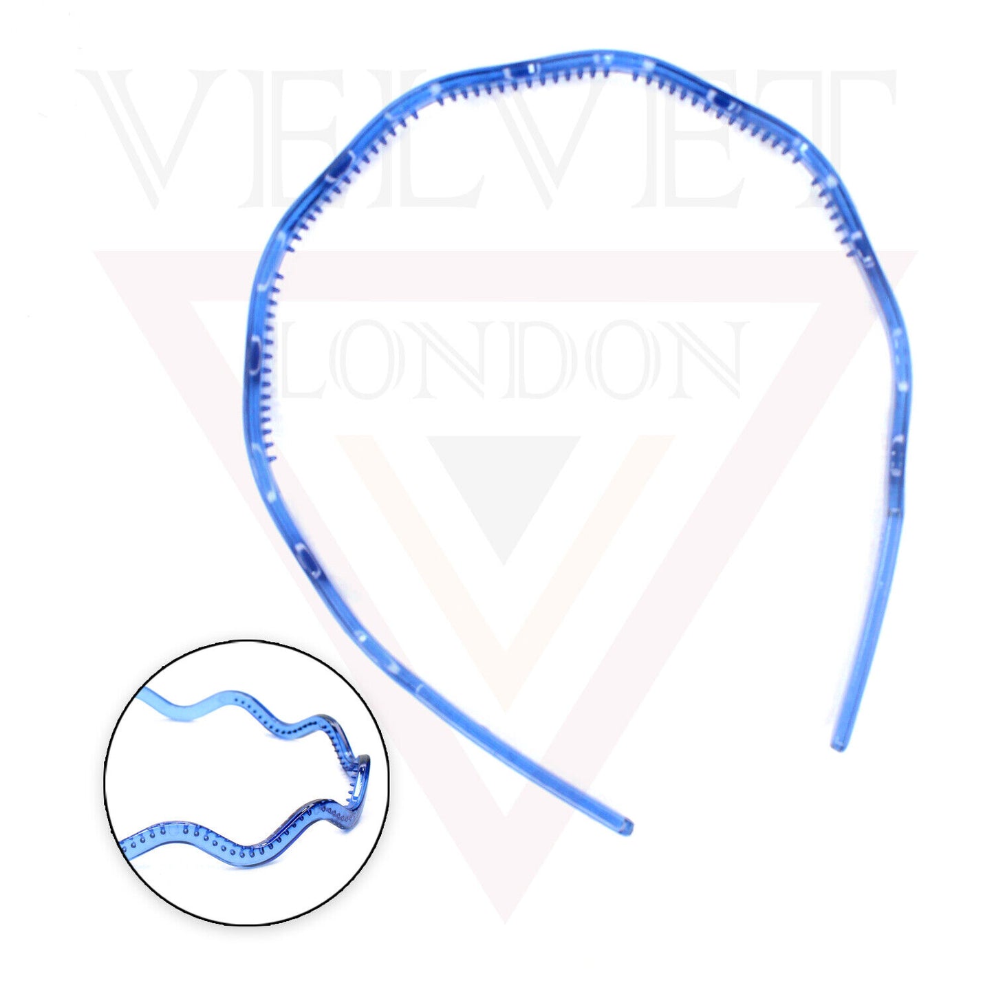 Wavey Hair Band Clear Hair Hoop With Teeth Comb Grip Headband Solid Headwears UK