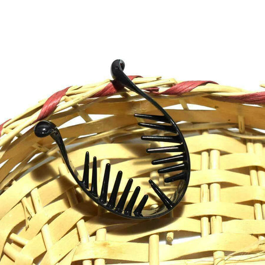 Black Banana Clip Twist Hair Claw Hair Grip Claw Ponytail Holder Fish Comb Clamp