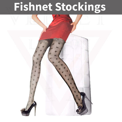 Sexy  Sheer Fishnet Tights High Waist Mesh Pantyhose Patterned Stocking Black
