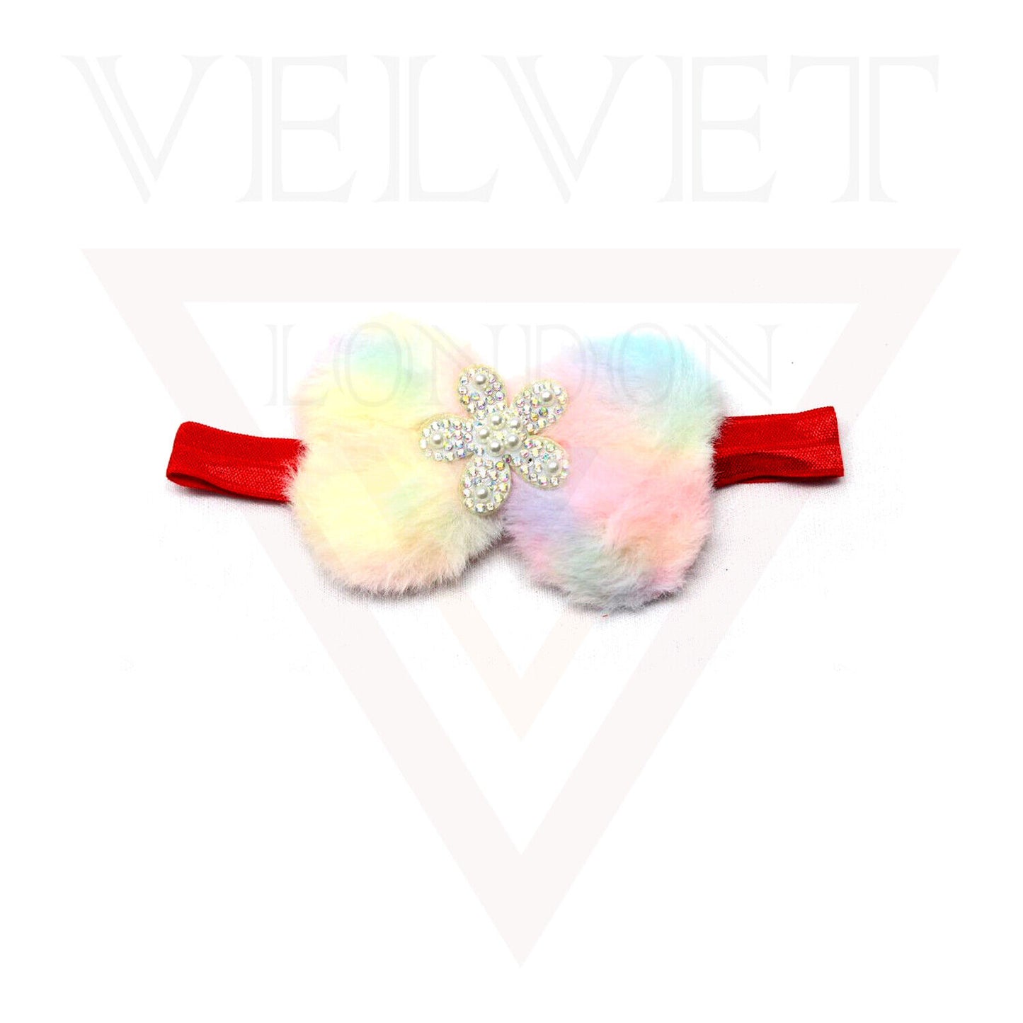 Baby Headbands Hair Band Ribbon Furry Girls Headwear Bow Lace Elastic HairBands