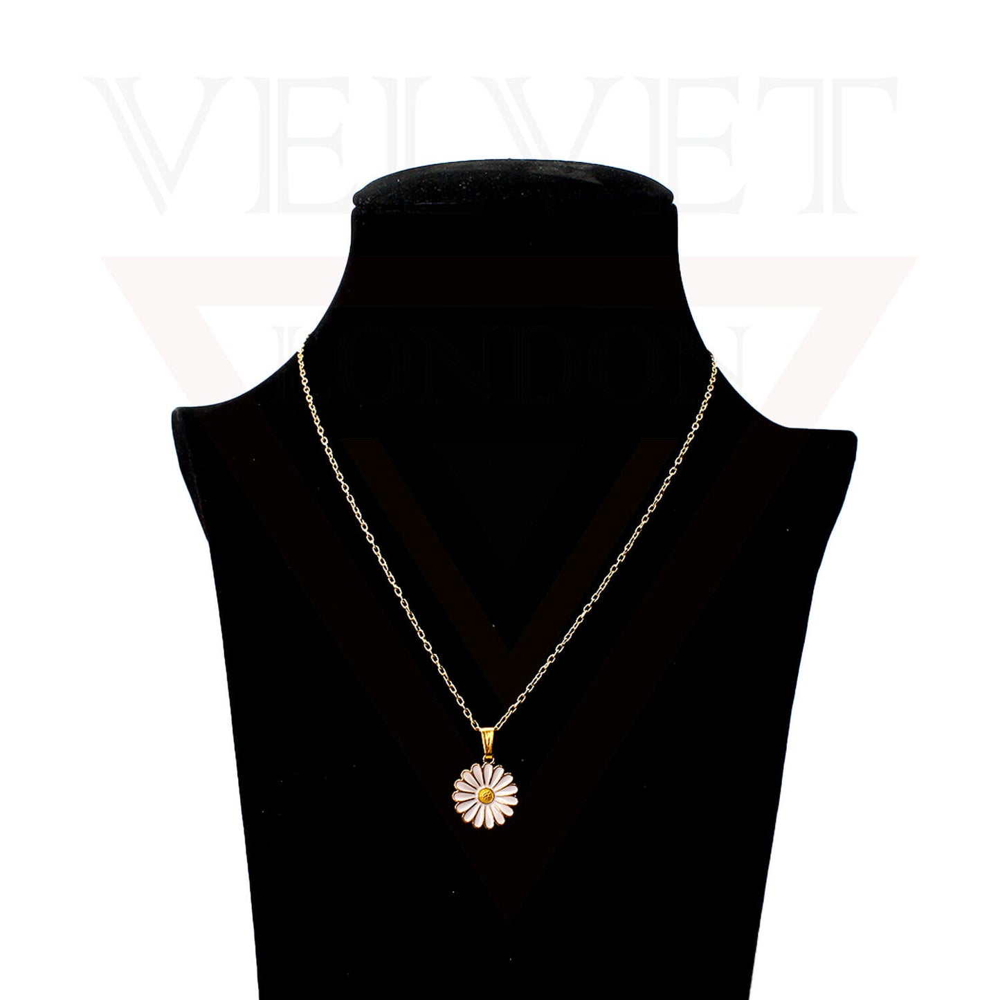 Pendant Necklace Small Colour Golden Sunflower Vintage Delicate Choker Chain