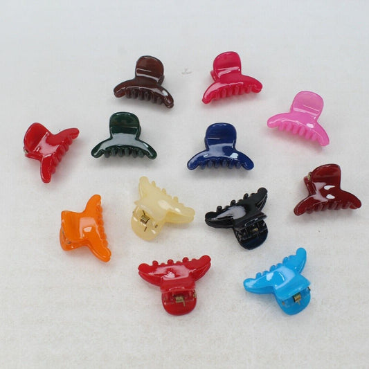 12x Hair Claw Clips Mini Barrattes Headwear Small Butterfly Tiny Pins For Women
