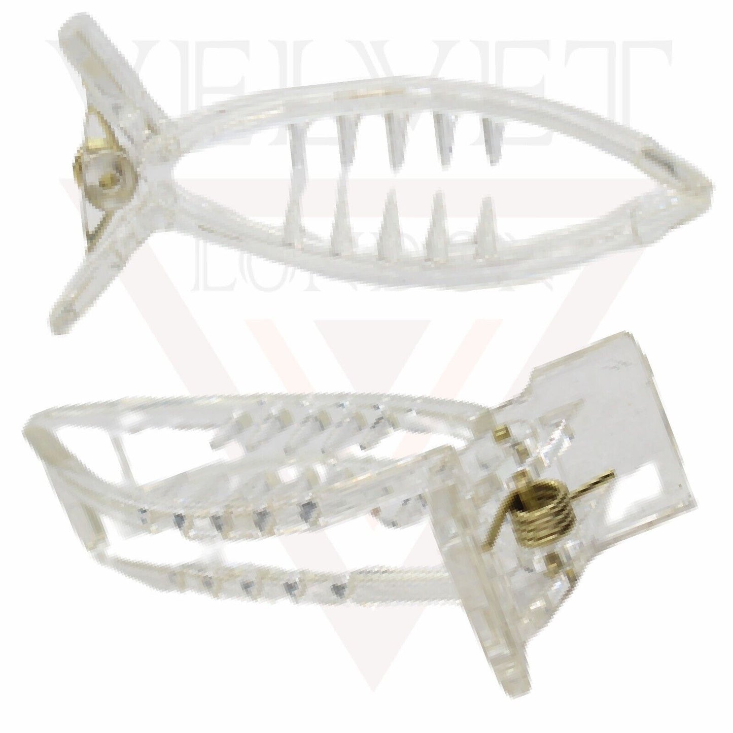 Banana Mirchi Hair Clips Transparent Comb Non-slip Ponytail Holder Clamp Grip