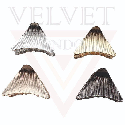 4x Hair Claw Lining Metal Triangle Shape Hair Clips Pins Grips Hair Accessories