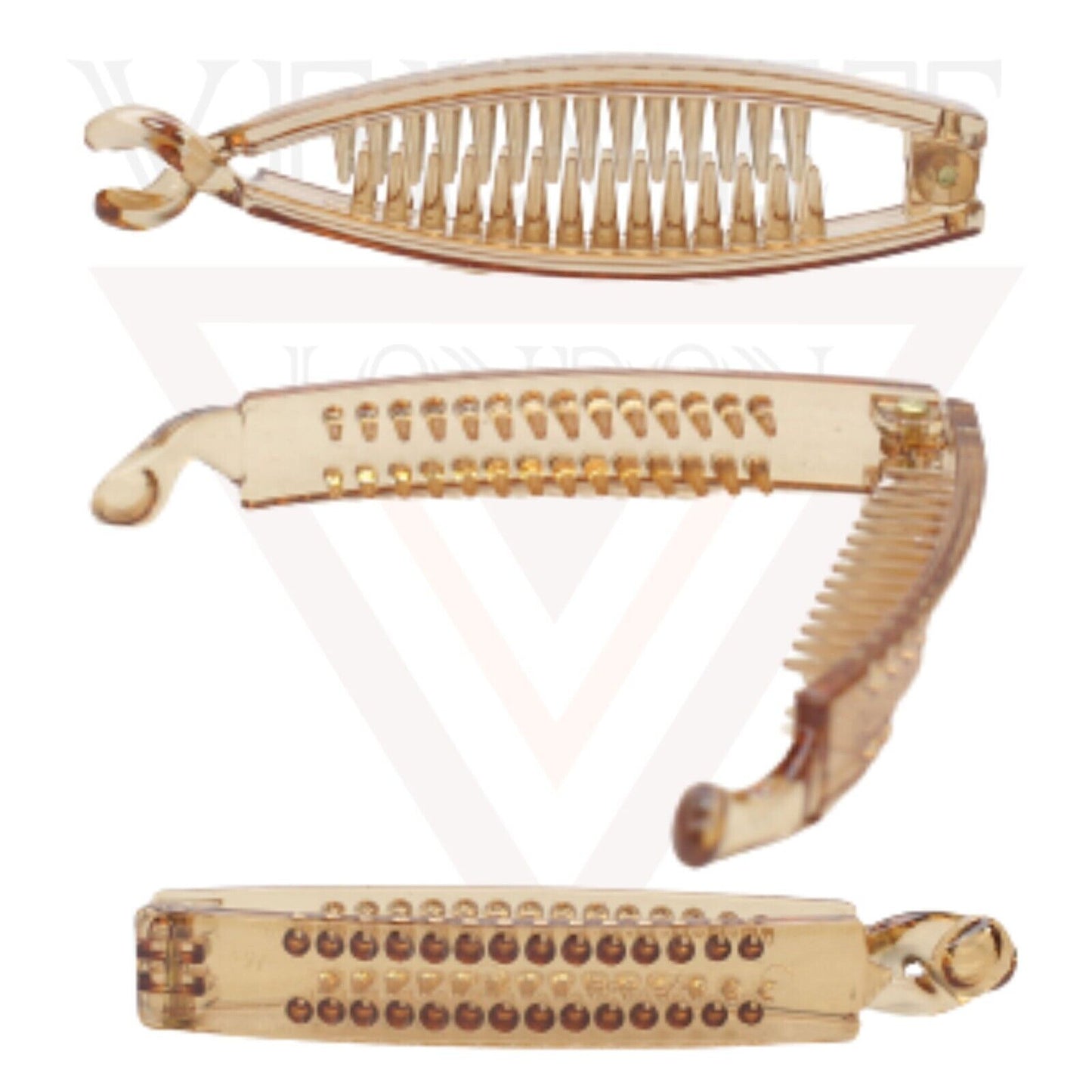 Banana Clip Transparent Non-Slip Fishtail Ponytail Holder Hair Clips Clamp Comb