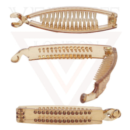Banana Clip Transparent Non-Slip Fishtail Ponytail Holder Hair Clips Clamp Comb