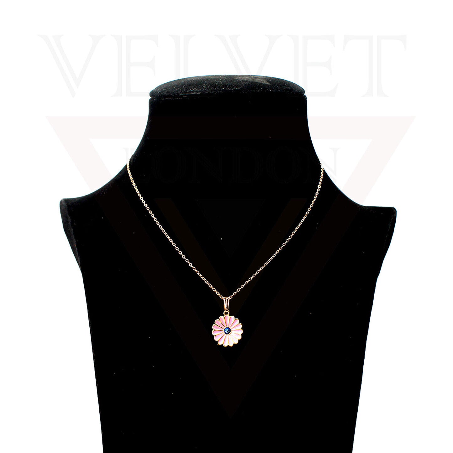 Pendant Necklace Small Colour Golden Sunflower Vintage Delicate Choker Chain