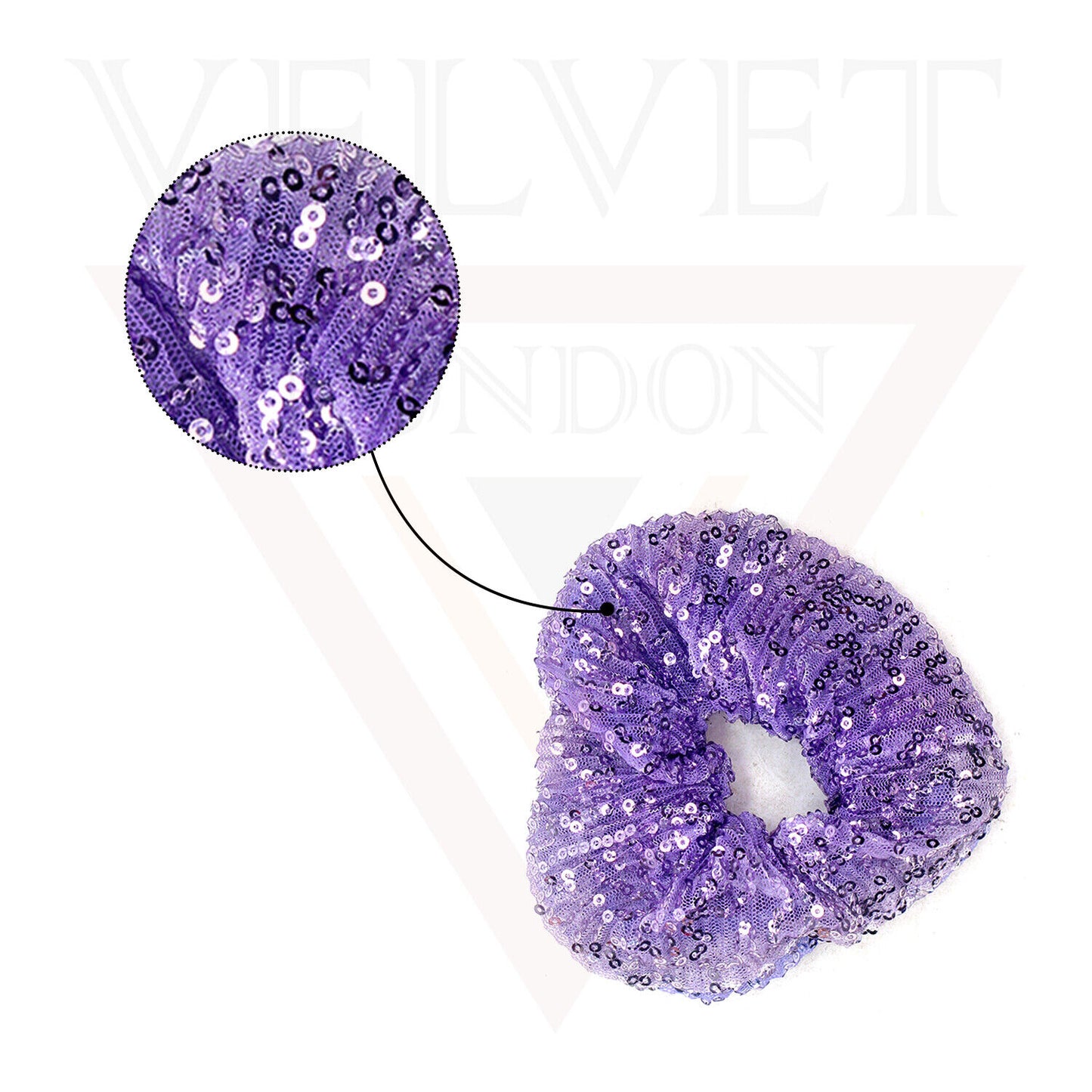 Sequin Hair Band Glitter Ponytail Holder Scrunchies Elastic Solid Party Hair Tie