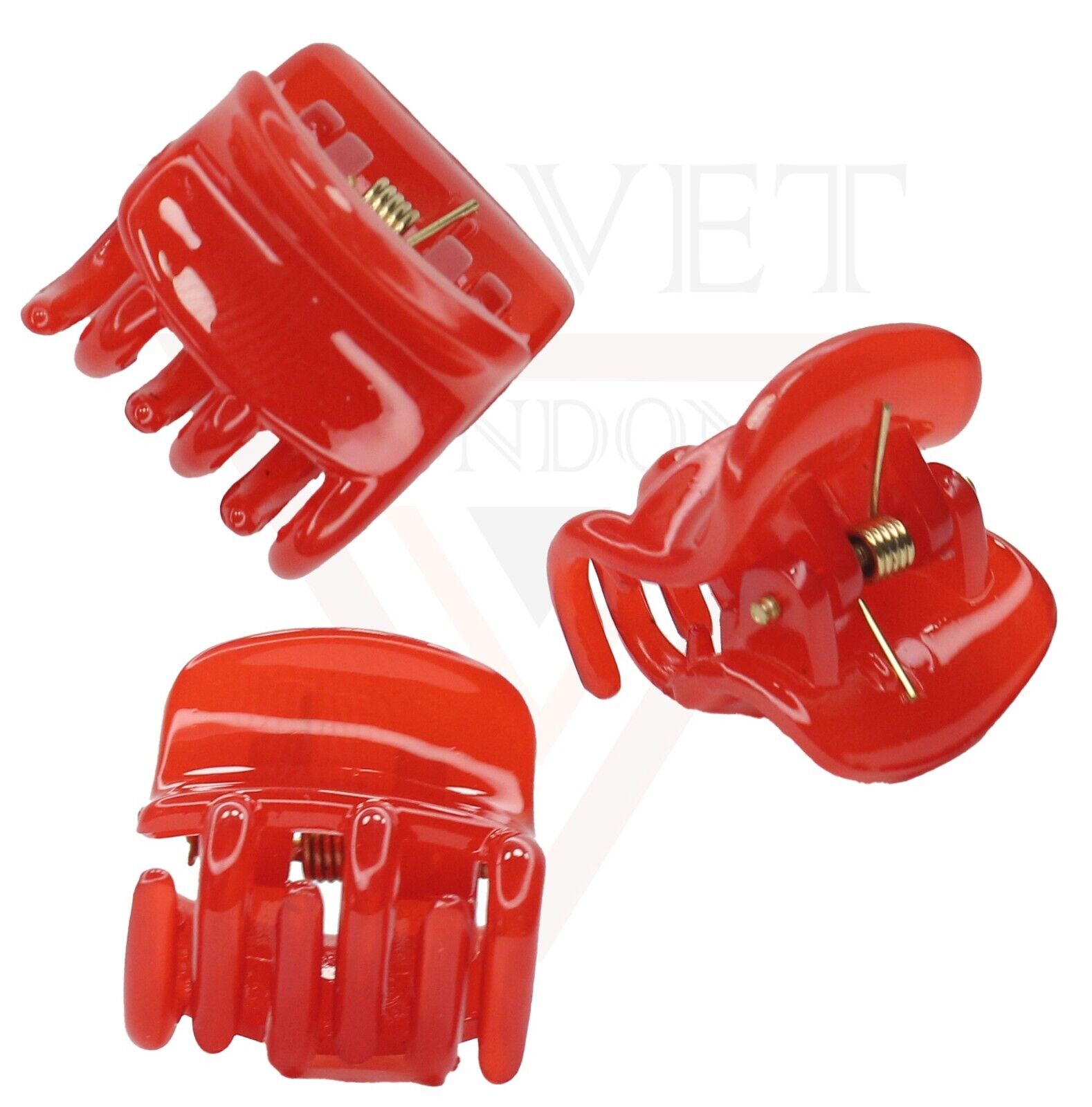 3x Small Hair Clip Black Red White Square Tiny Hair Claw Non-Slip Hair Pin Grip