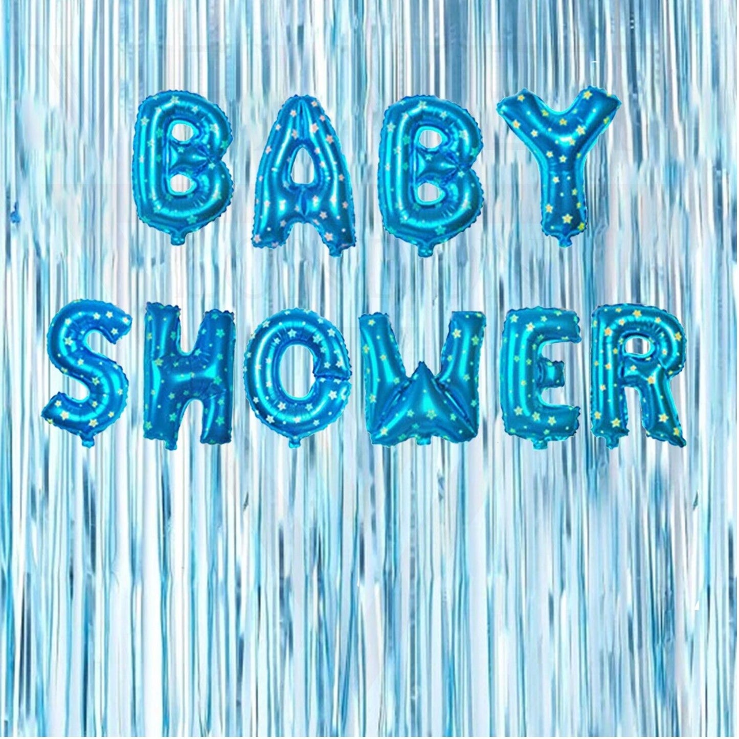 Baby Shower Balloons Banner Blue Baby Shower Baby Boy Foil Balloons Decorations
