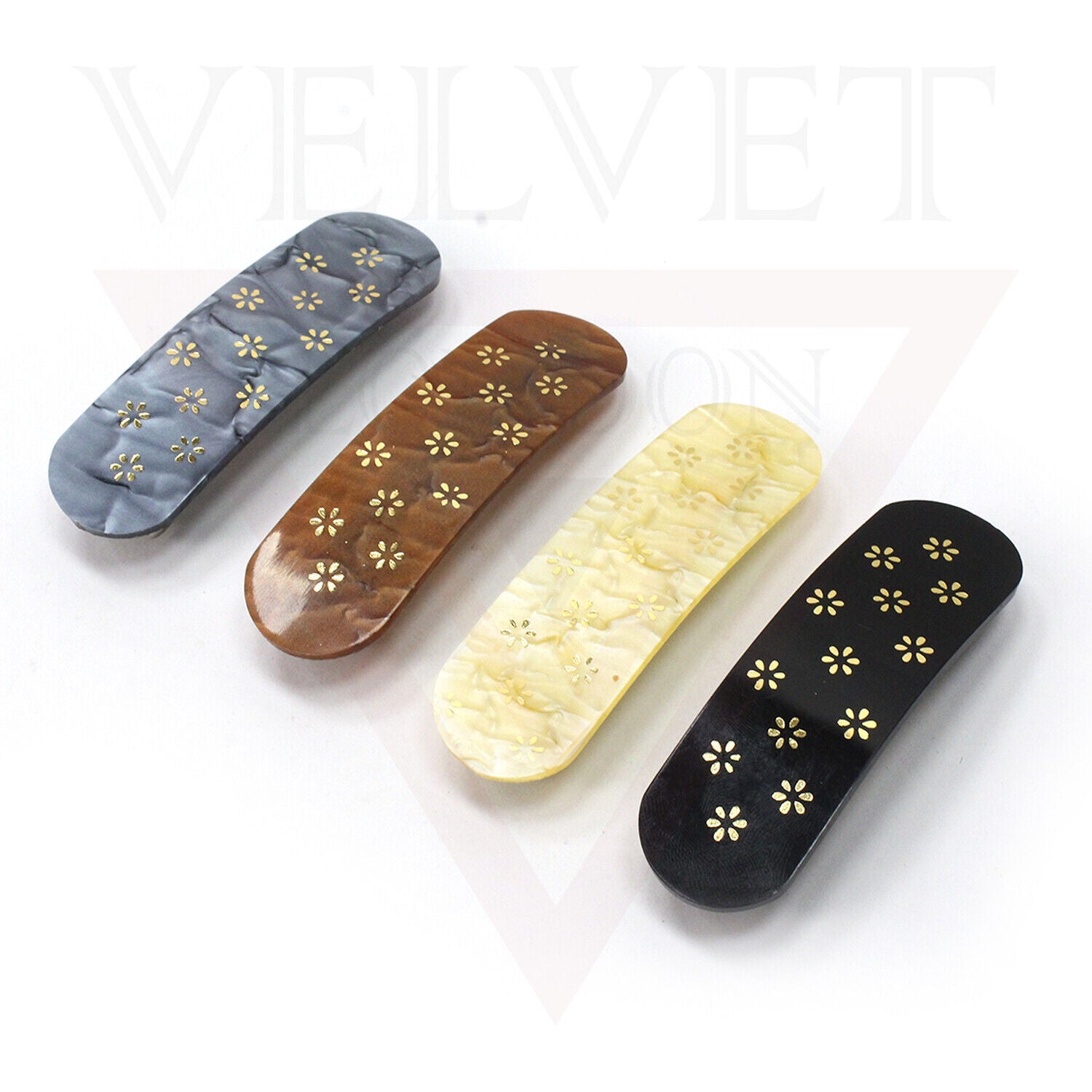 Flower Hair Clip Snap Hair Barrettes Classic Automatic Acrylic Tortoise Clip Pin