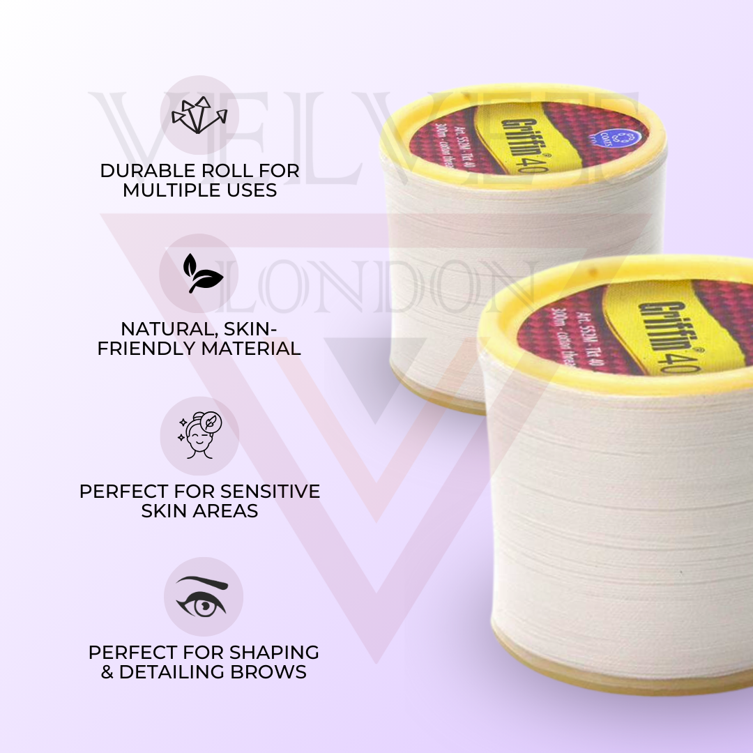 Griffin 40 Eyebrow Cotton Threading Threads Antiseptic Facial Hair Remover Body