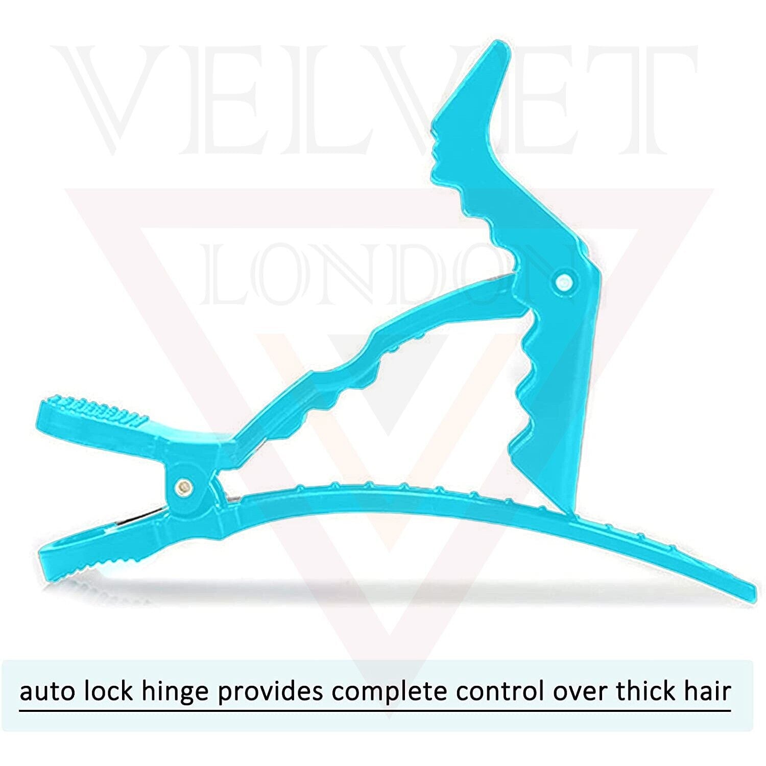 12x Crocodile Hair Clip Clamp Sky Blue Hairdressing Wide Teeth Salon Sectioning