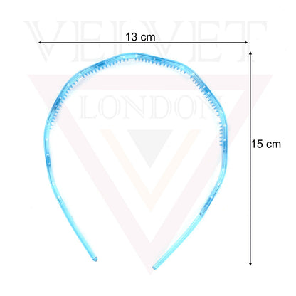 Wavey Hair Band Clear Hair Hoop With Teeth Comb Grip Headband Solid Headwears UK