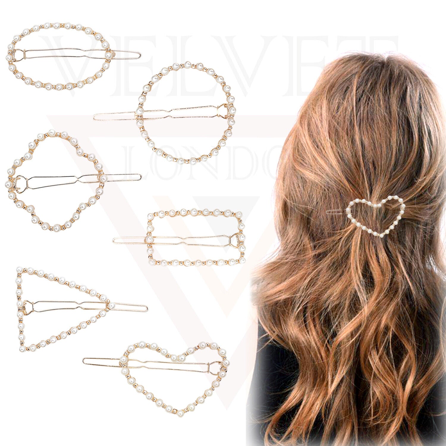 Hair Clips Metal Golden Korean Clips Slider Hair Pin Grips Pins Pearl Snap Clips