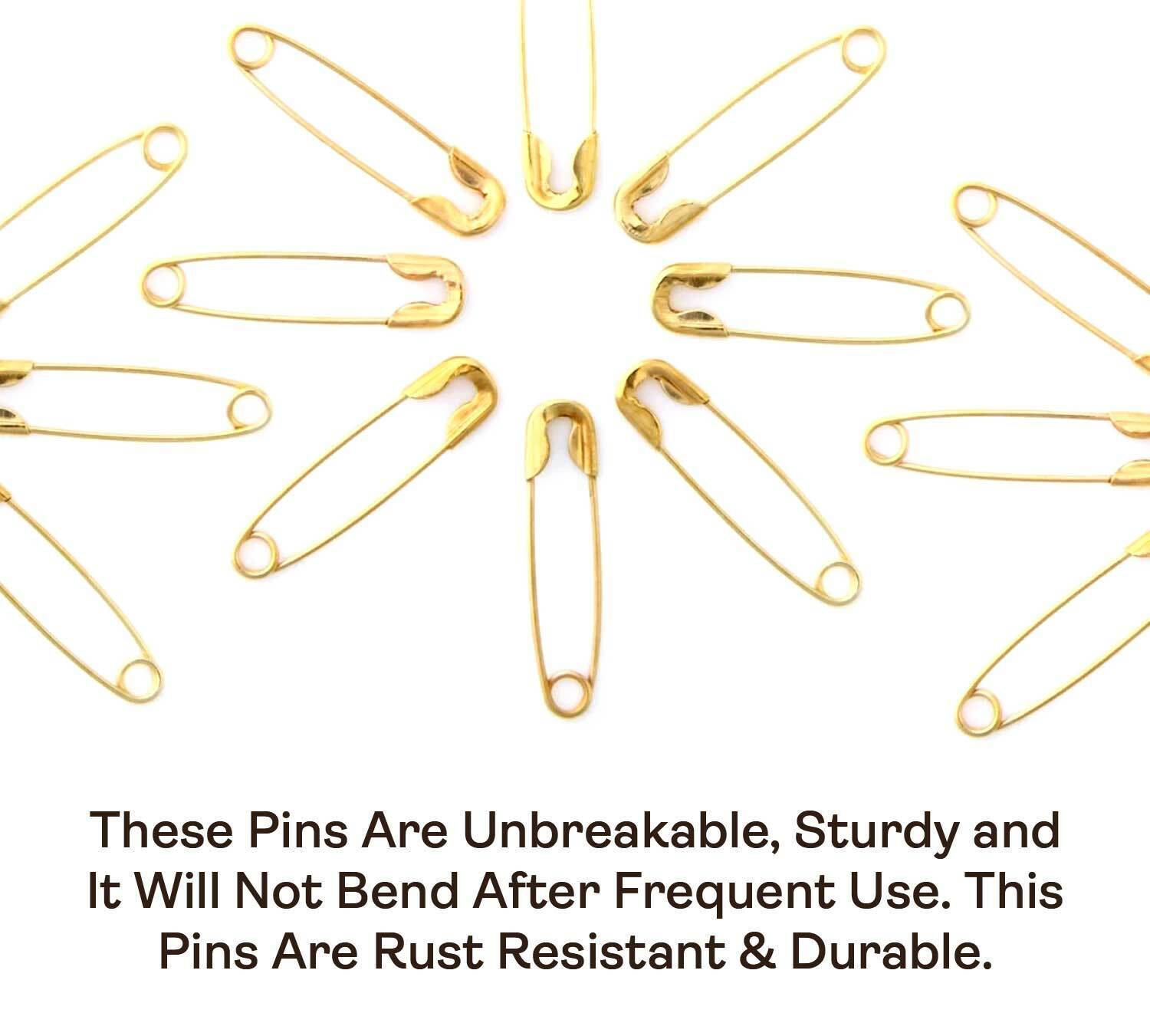 100Pcs Metal Golden Safety Pins Needles Sewing Craft Durable Multipurpose 2.5CM