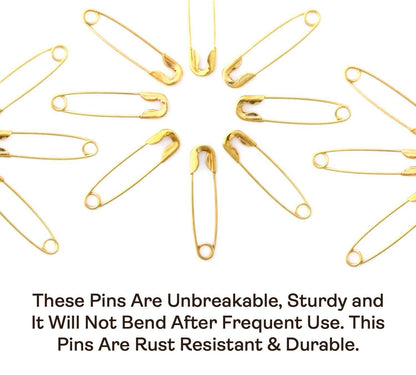 100Pcs Metal Golden Safety Pins Needles Sewing Craft Durable Multipurpose 2.5CM