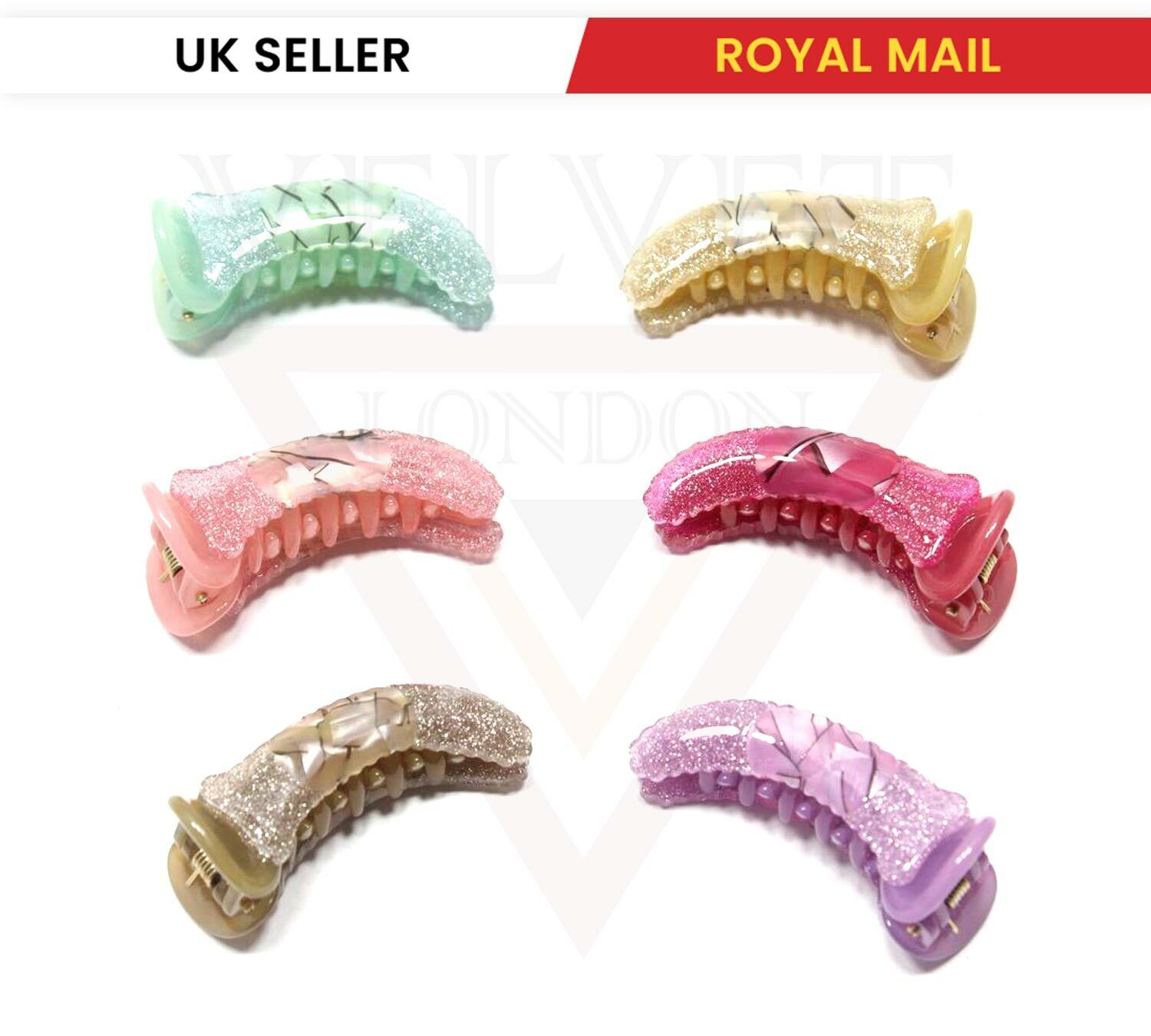 Banana Hair Clips Glittery Mirchi Clip Non-slip French Ponytail Holder Barrettes