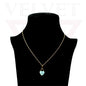 Heart Pendant Necklace Small Colour Lock Golden Chain Vintage Delicate Choker UK