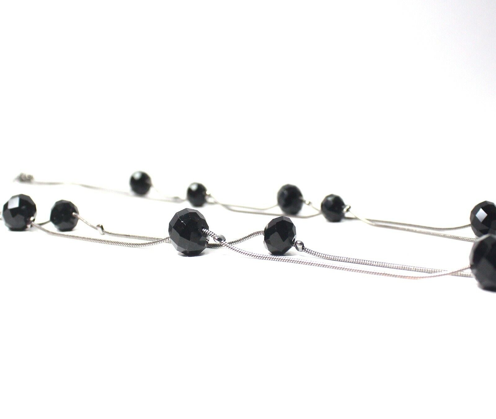 Black Breads Double Layered Long Chain Necklace Partywear Sweater Chain Gift