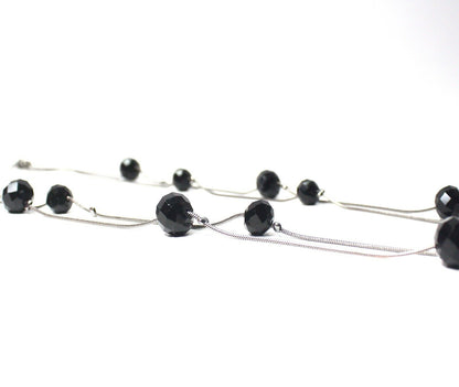 Black Breads Double Layered Long Chain Necklace Partywear Sweater Chain Gift