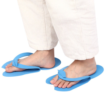 Disposable Flip Flop Foam Slippers Blue Folding Tanning Spa Beauty Salon Hotel