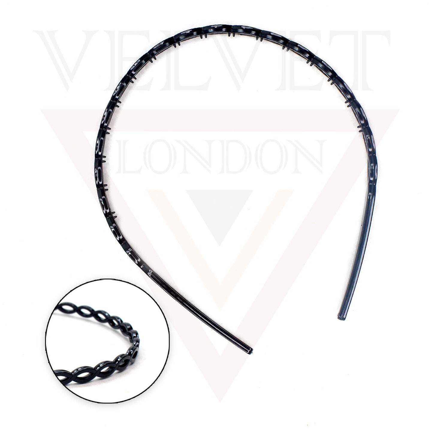 Infinity Hair Band Clear Hair Hoop With Teeth Comb Solid Headband Headwears