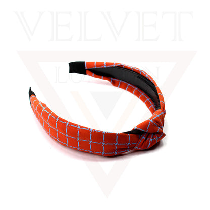 Chex Print Hair Hoop Fabric Hair Band Knot Headband Womens Hair Accessories