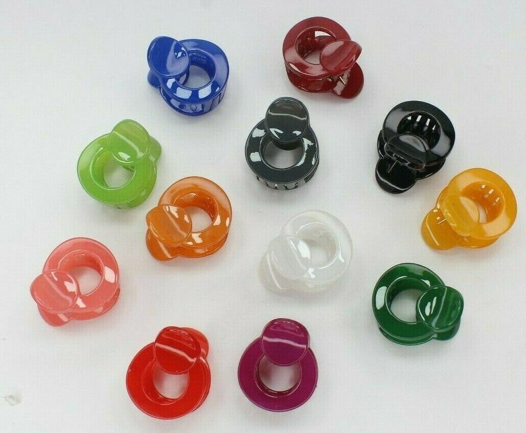 Hair Claw Clips Tiny Round Hair Clamp Crab Non-Slip Barrettes Hairgrip For Girls