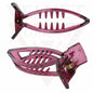 Banana Mirchi Hair Clips Transparent Comb Non-slip Ponytail Holder Clamp Grip