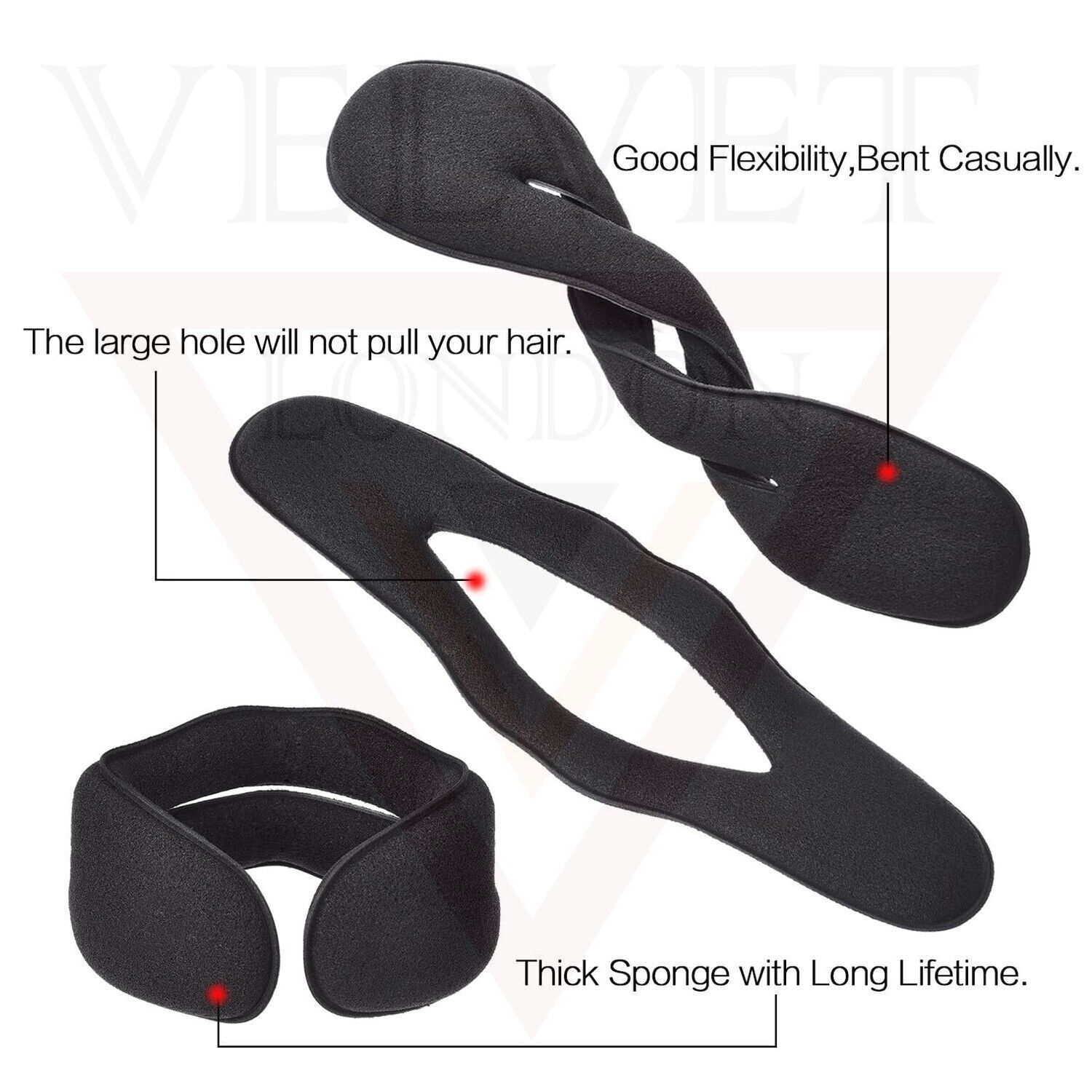 6Psc Bun Makers Upgraded Hair Holder Sponge Hair Clips Styling Donut Buns Tools