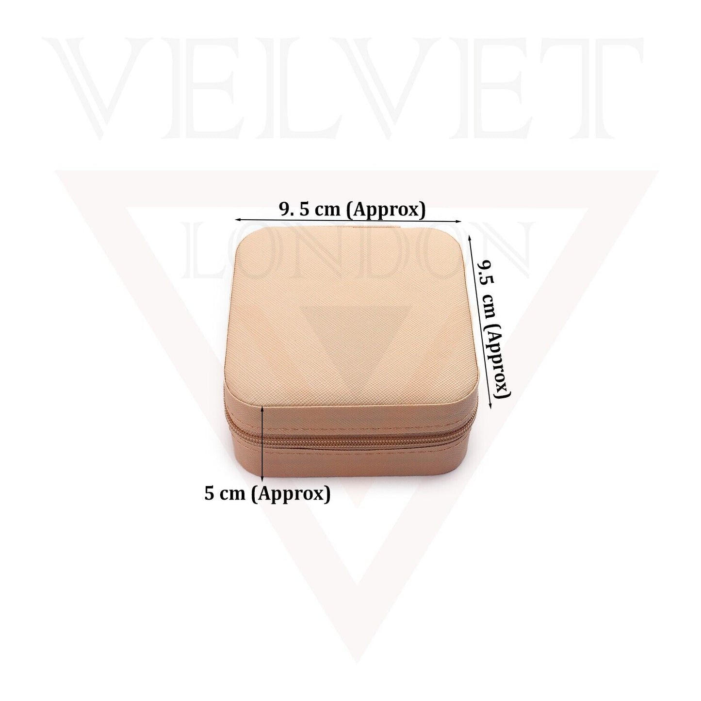 Jewellery Box for Women Storage Case Zipper Leather for Earrings Rings Necklaces