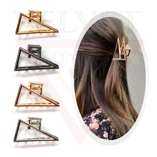 Hair Claw Clips Triangle Shape Hair Clamp Claw Metal Non-Slip Hair Accessories