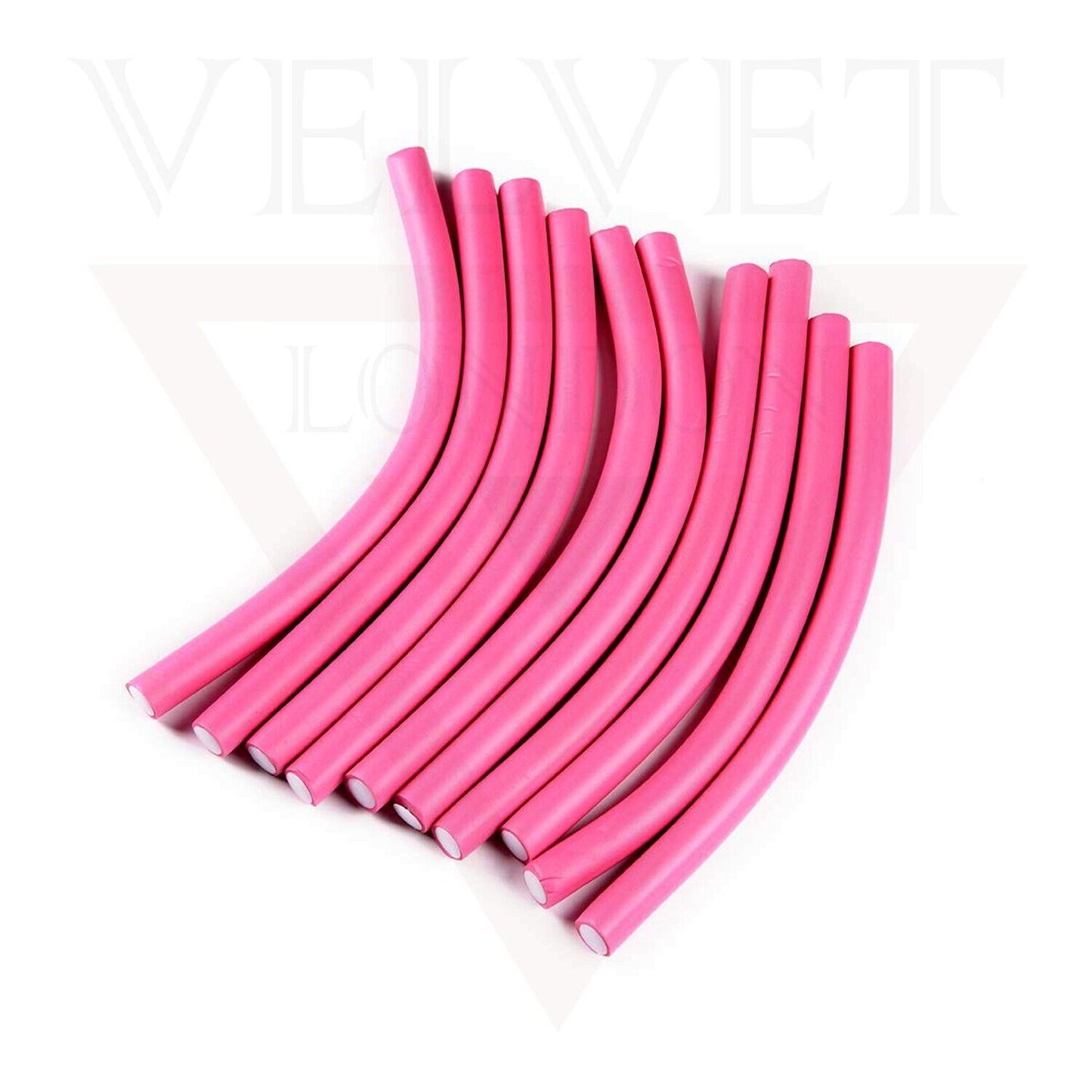 10x Pink Twist Hair Curlers Rods Flexible Soft Foam Styling Salon Hair Rollers 