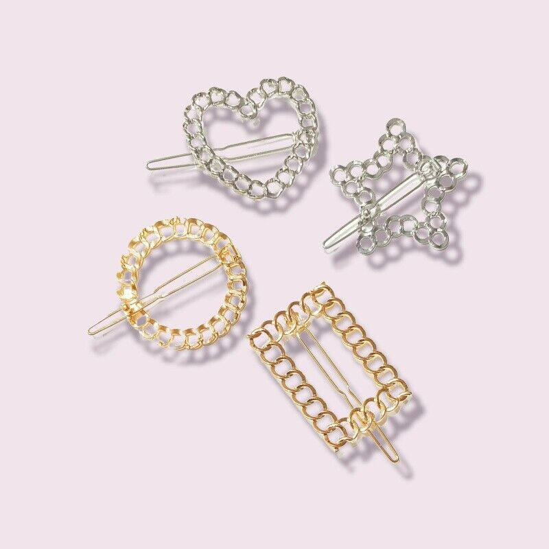 Silver Hair Clips Metal Infinity Pins Sliders Barrettes Korean Clips Hair Grip