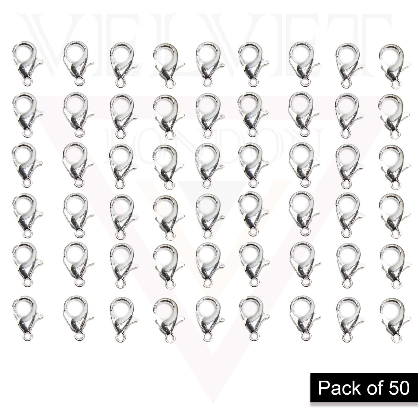 50x Lobster Clasps Jewellery Clasps Fastener Hooks For Necklaces Bracelet Clips
