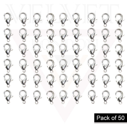 50x Lobster Clasps Jewellery Clasps Fastener Hooks For Necklaces Bracelet Clips
