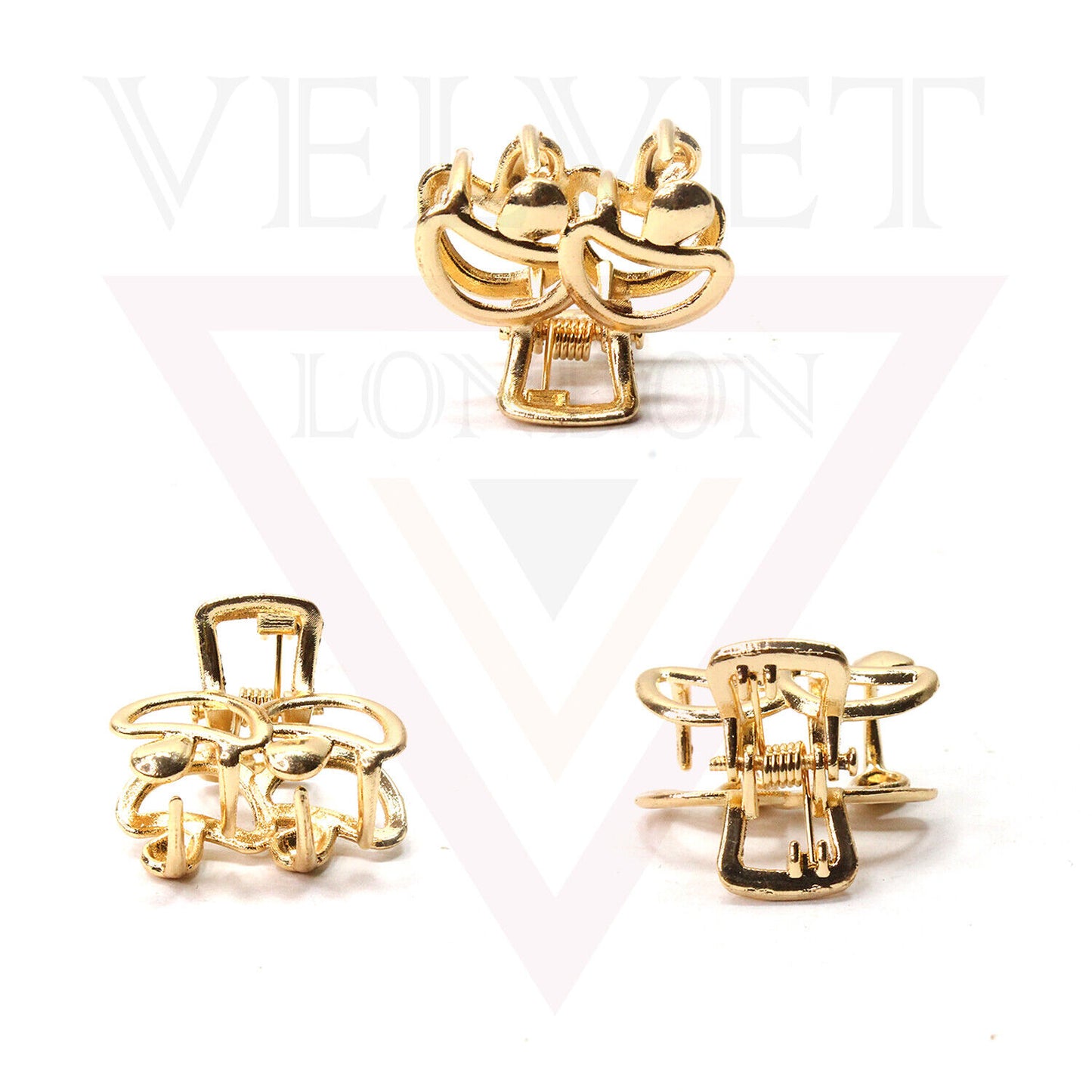 Golden Mini Hair Claw Metal Tiny Hair Jaw Clips Hair Clamp Small Barrattes 2pcs